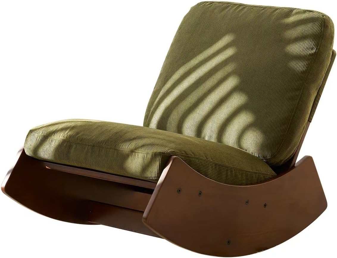 Fotel bujany z funkcją przesuwania, sofa do salonu, z wysokiej jakości wypełnieniem – zielony