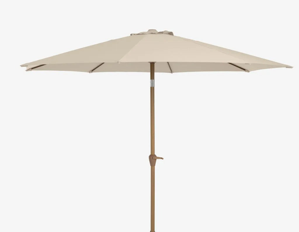 Naklápací záhradný slnečník Karryd pieskový s kľukou Ø320 cm
